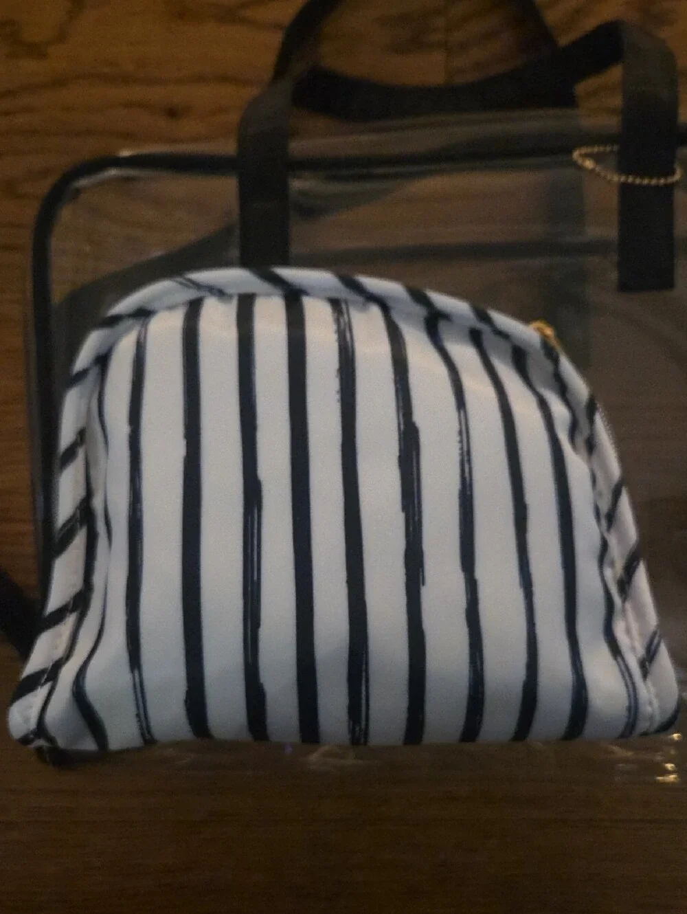 Target Clear Travel Pouch Set with Black Trim and Black-Striped Pouch